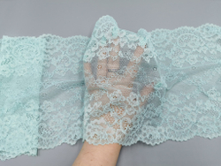 Эластичное кружево, светлая бирюза, 22 см, (Арт: EK-2779), м