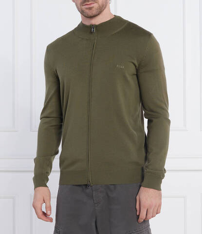 Хлопковый свитер albany BOSS BLACK - хаки(50476347)