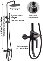Душевая система Grocenberg GB7025BL Чёрный матовый