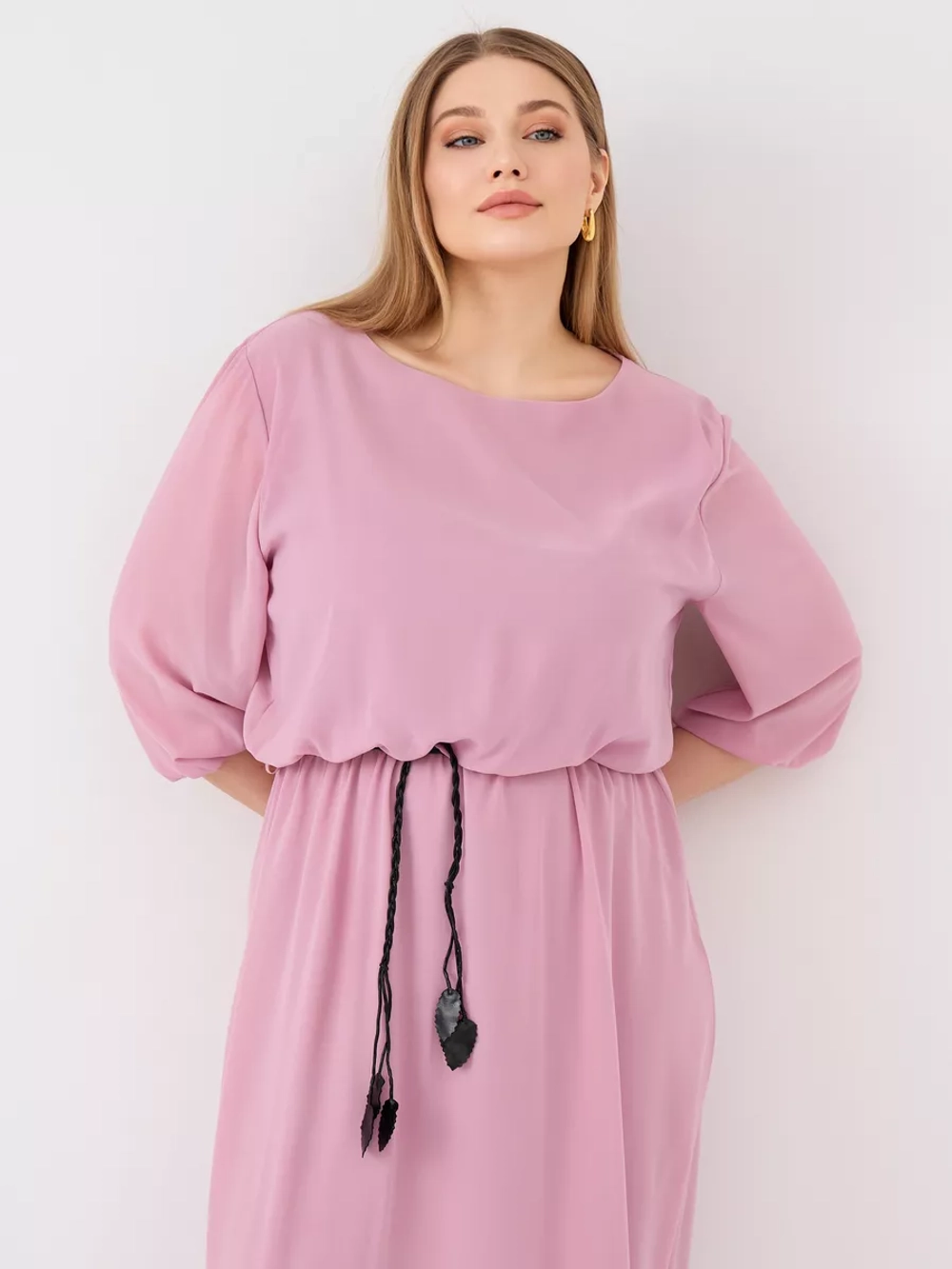 Платье на резинке с поясом