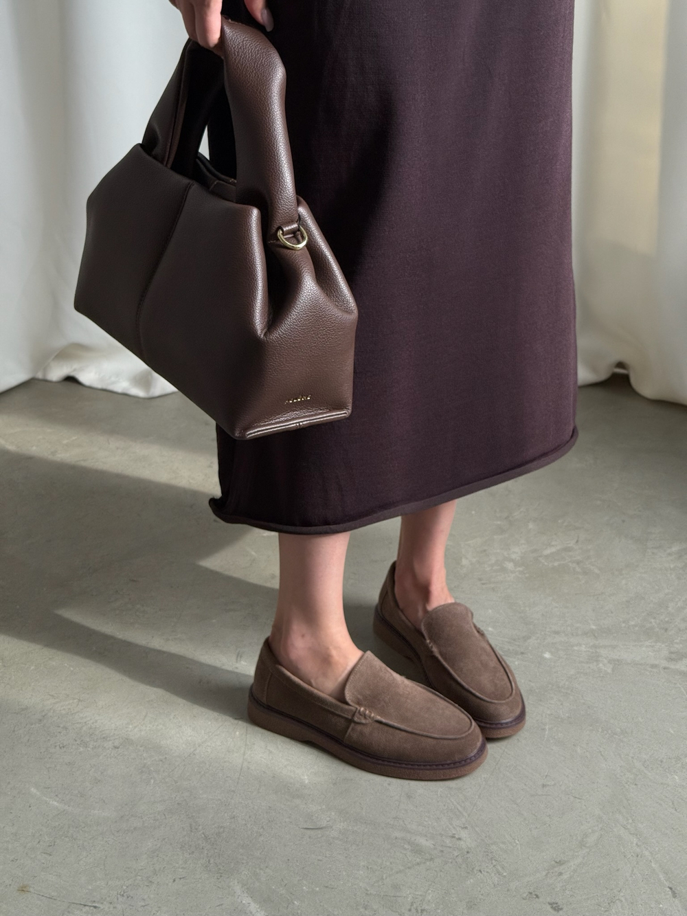 Лоферы из натуральной замши