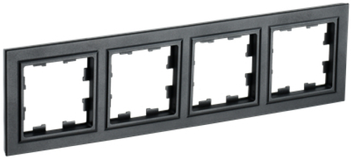 BRITE Рамка 4-местная РУ-4-БрЧ черный IEK