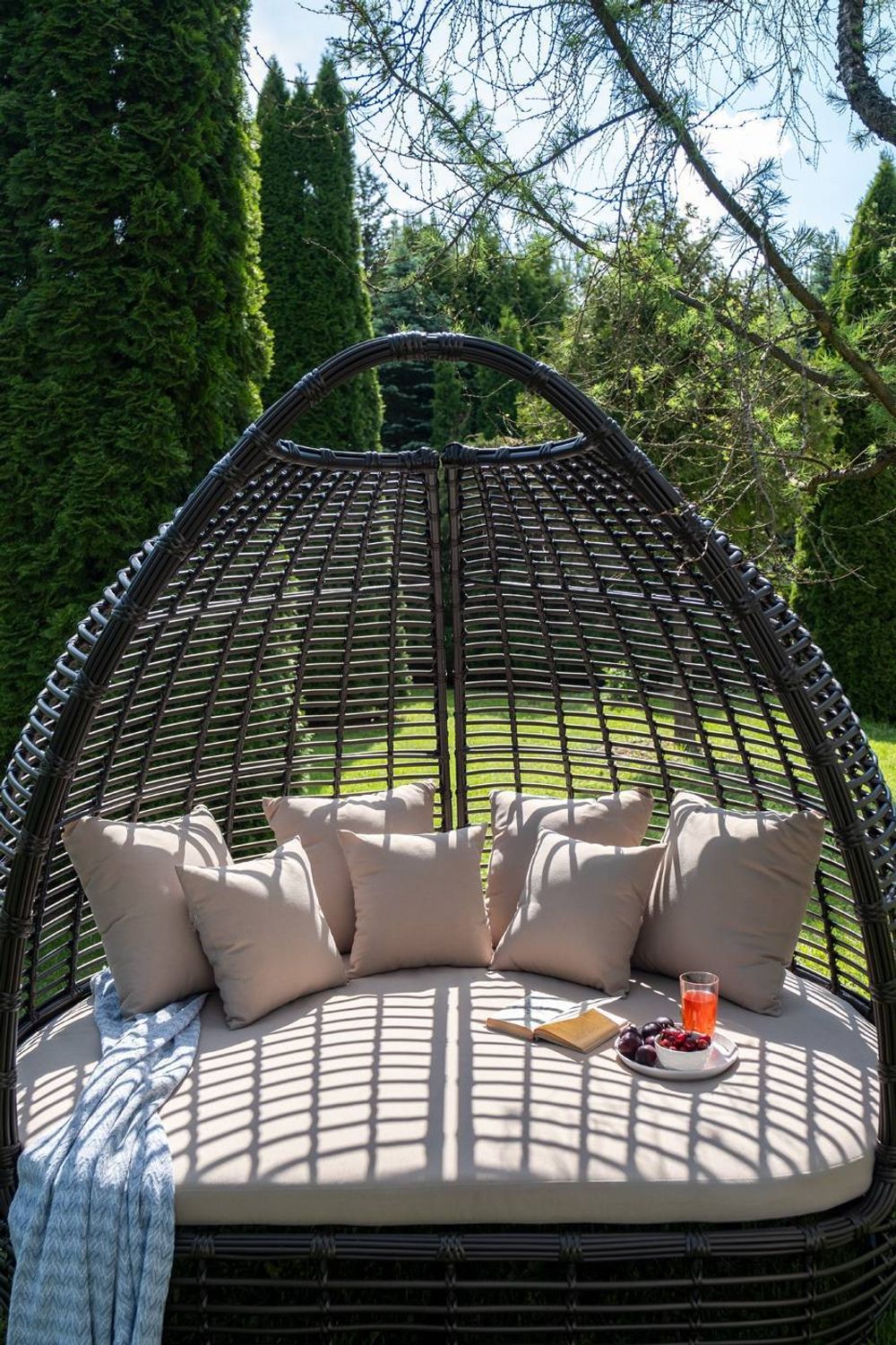 "Тенерифе" плетеная кровать, цвет бронзовый