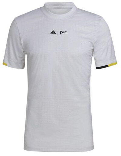 Мужская теннисная футболка Adidas London Freelift T-Shirt - white/impact yellow