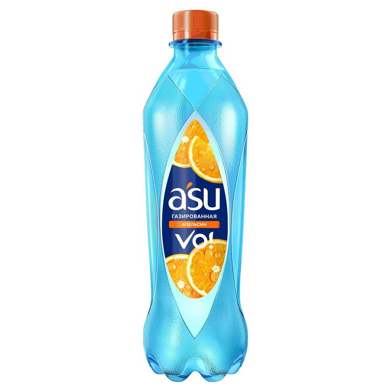 Вода питьевая ASU со вкусом Апельсина газированная 0,5 л/бут 12 бут/упак
