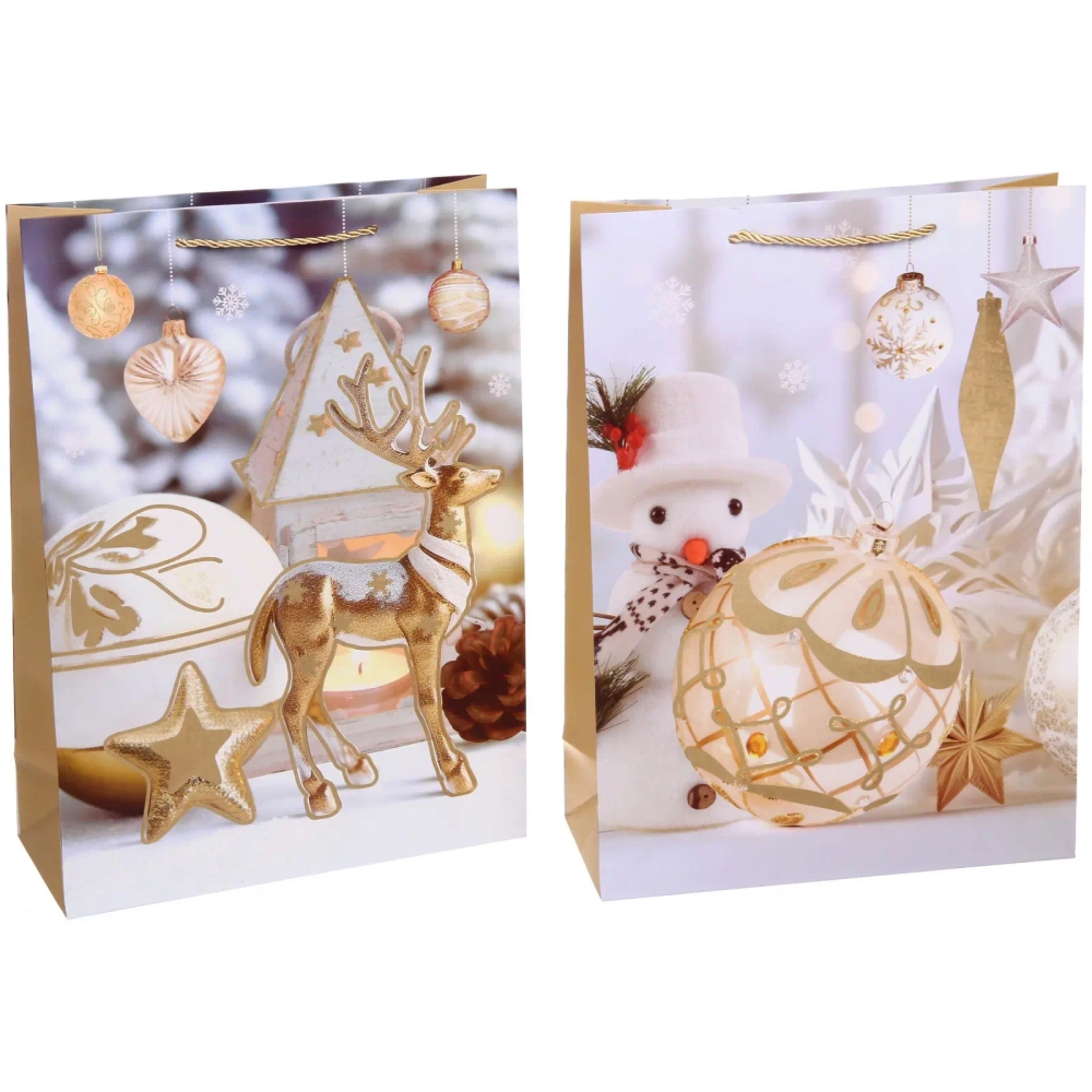 Пакет подарочный «Новогодние украшения» 41.5*32*12 см, микс