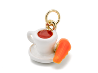 Подвеска "Кофе с круассаном" 11мм, эмаль