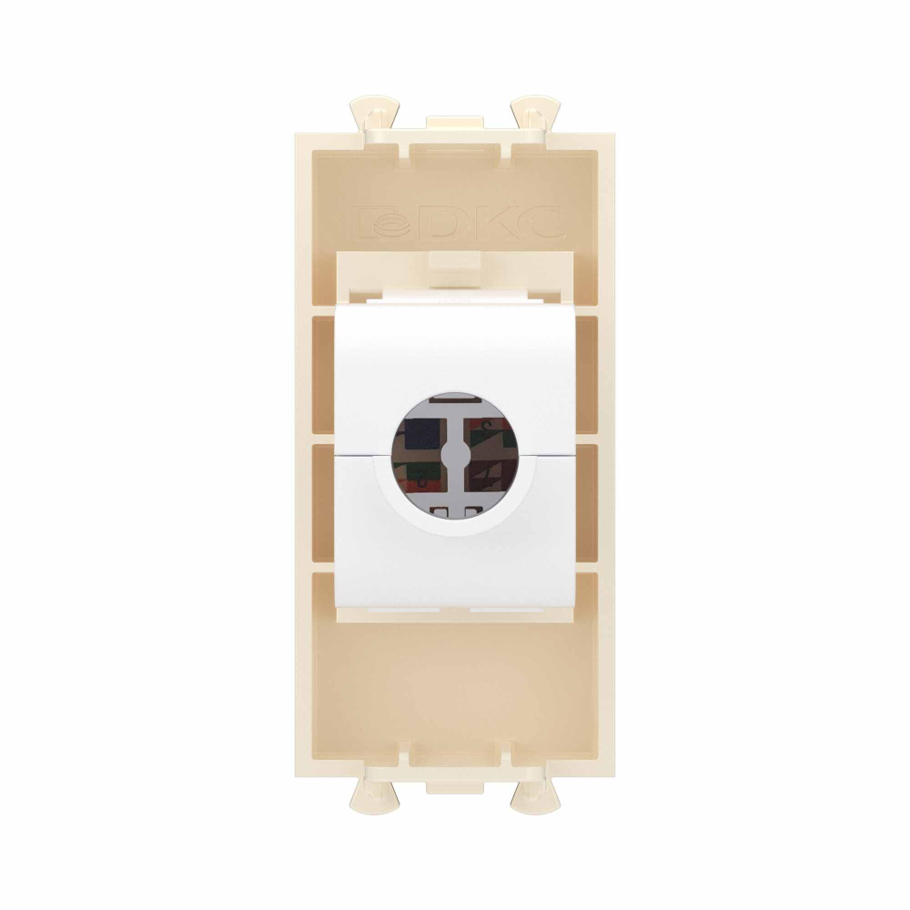 Компьютерная розетка RJ-45 без шторки модульная, кат.6А, "Avanti", "Ванильная дымка", 1 модуль