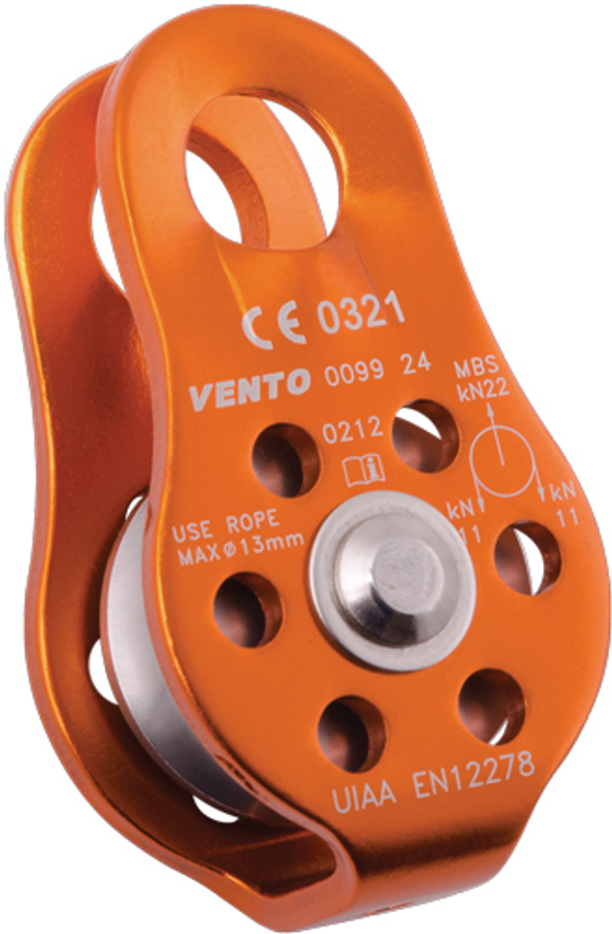 БЛОК-РОЛИК ОДИНАРНЫЙ VENTO СПАСАТЕЛЬ ЛЮКС ДЮРАЛЬ С ПОДШИПНИКОМ (CE, UIAA)
