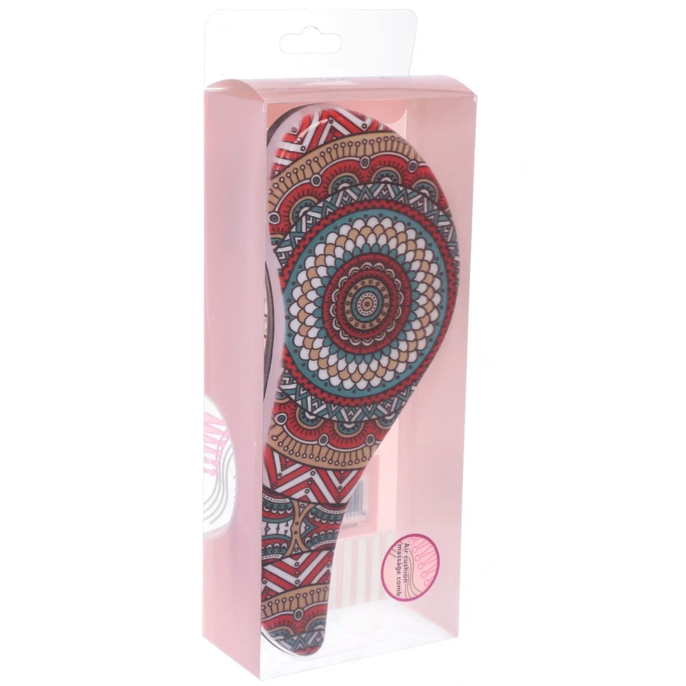 Расческа массажная компактная «ЛАНТА», микс 4 дизайна, 18*7,5см (PVC коробка)