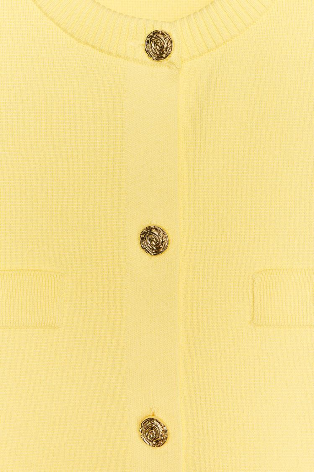 ZARA ТРИКОТАЖНЫЙ ТОП С КОРОТКИМИ РУКАВАМИ И ВЫШИВКОЙ, ЖЕЛТЫЙ