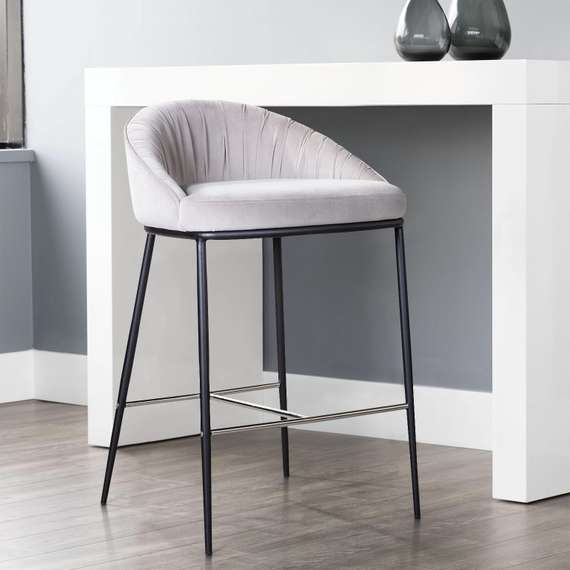 Полубарный стул Barkley серый микровелюр