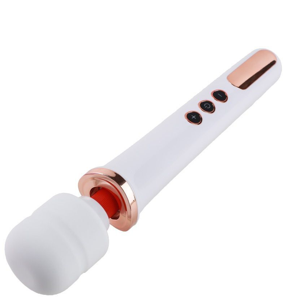 Белый жезловый вибратор Wand Vander - 33,5 см. (Цвет: белый)