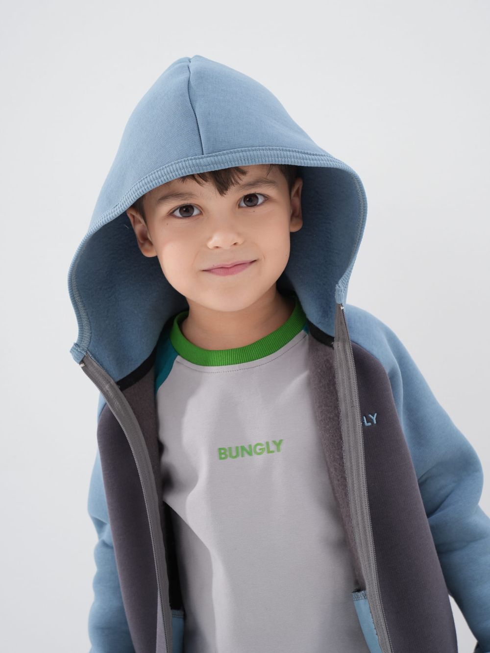 Толстовка Колор блок "Графит" утепленная