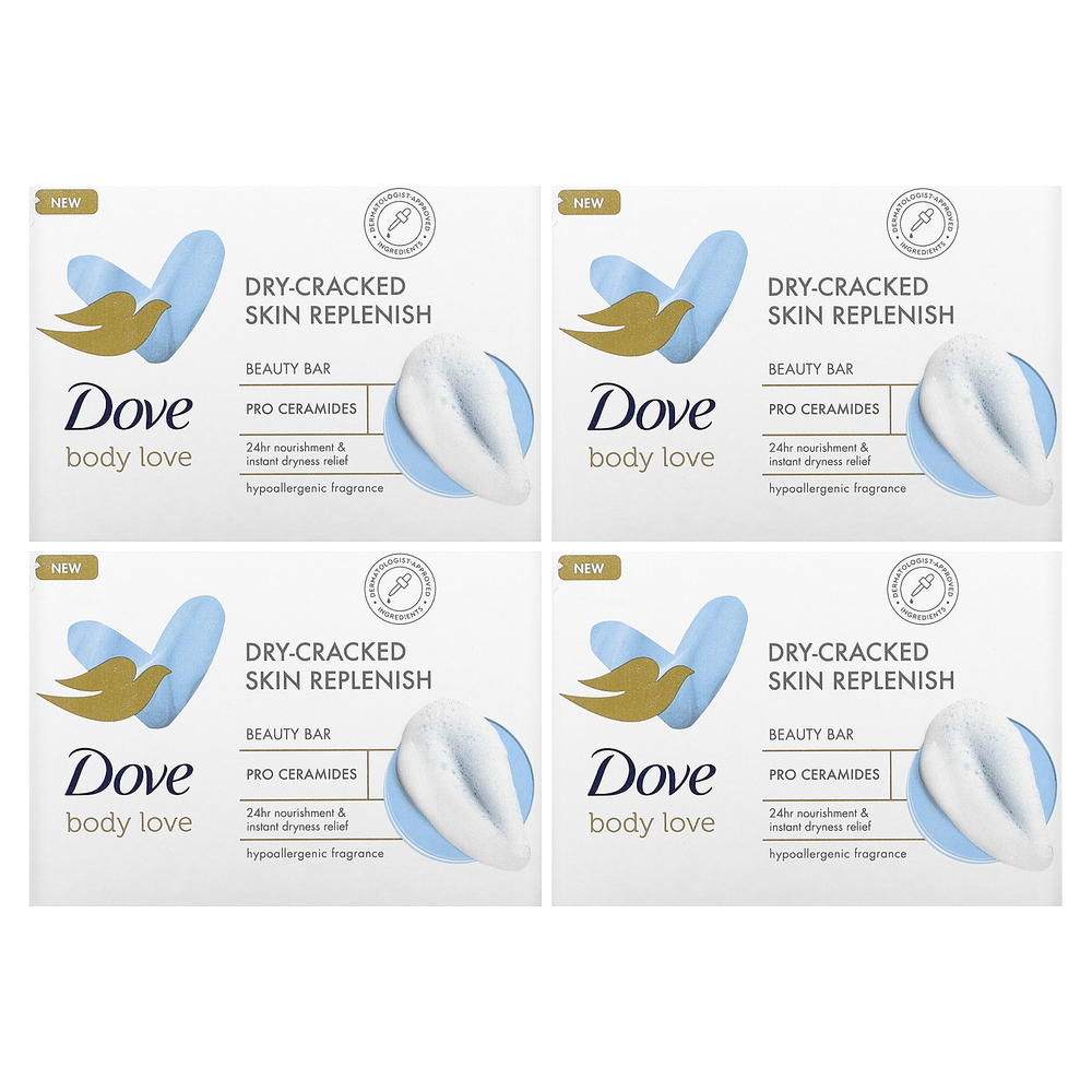 Dove, Body Love, косметическое мыло, восстановление для сухой потрескавшейся кожи, 2 шт., По 106 г (3,75 унции)