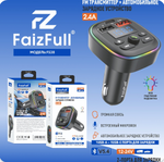 FM-модулятор FaizFull FS38 2.4A 2xUSB+Type-C BT5.4 Black