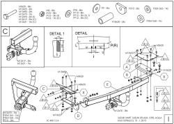 Фаркоп оцинкованный Galia S078A для Suzuki Swift хетчбек 3/5 дверей 2005-2009, кроме 4WD / Opel Agila B 2008-(паспорт и сертификат в комплекте)(без электрики)