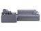 Диван угловой с Баром Денвер 1,2 - Velutto 32 серый/  коричневая накладка