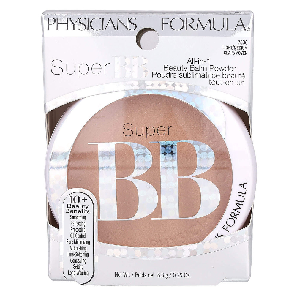 Physicians Formula, Super BB, косметический бальзам «все в одном», 7836 светлый / средний, 8,3 г (0,29 унции)