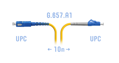 Патчкорд оптический  LC/UPC- SC/UPC 3.00mm Simplex G.657.A1 10M