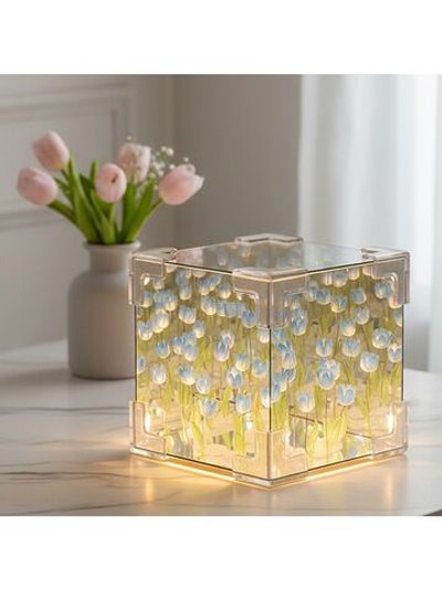 Набор для творчества Светильник Куб голубые тюльпаны (XYD-04)