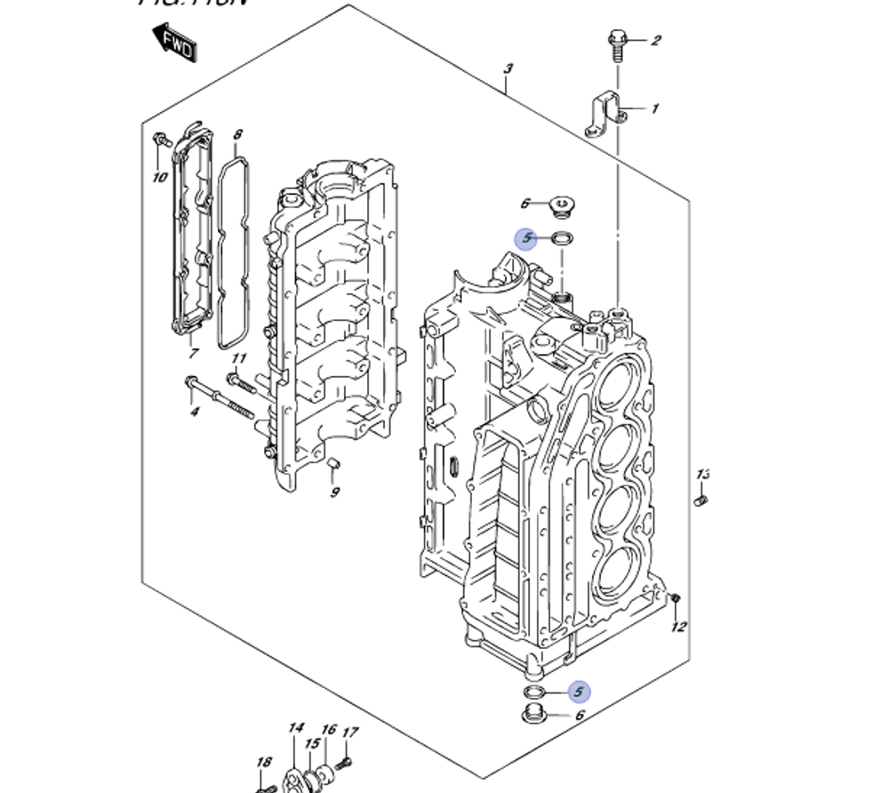 Уплотнение для лодочных моторов DF70-DF140