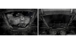 Защита картера и КПП АвтоБроня для Lada Vesta седан, универсал (V - 1.6; 1.8) (вкл. СVT) 2015-н.в./Lada Vesta Cross универсал (V - 1.6; 1.8) (вкл. СVT) 2017-н.в./Lada Vesta Sport седан (V - 1.8) 2018-н.в., штампованная, сталь 1.5 мм, без крепежа, 1.06038.1