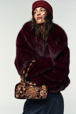 ZARA СУМКА С ВЫШИВКОЙ НА ПЛЕЧО, РАЗНОЦВЕТНЫЙ