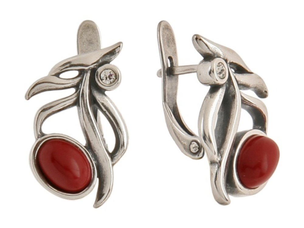 "Муреа" серьги в серебряном покрытии из коллекции "Полинезия" от Jenavi с английским замком