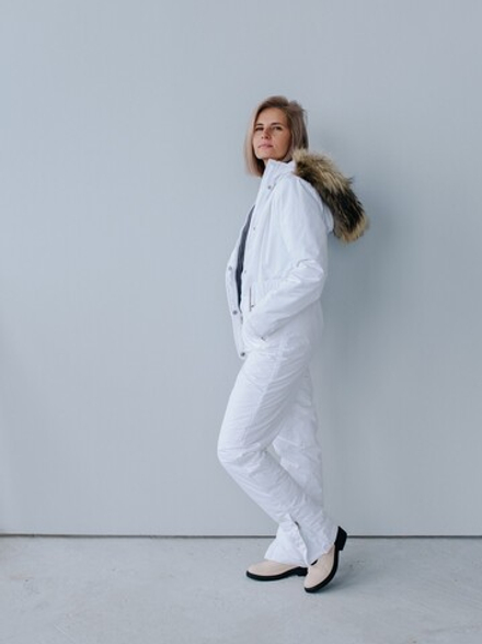 Premium Белый Комбинезон женский зимний