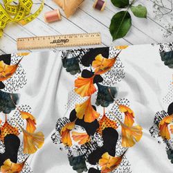 Ткань ниагара богатый букет из цветов и соцветий