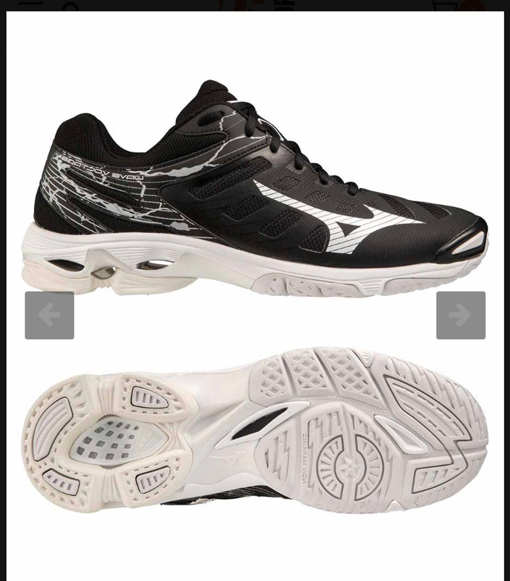 MIZUNO, WAVE VOLTAGE, INDOOR, BLACK/SILVER, MEN, US 6,5 /EUR 38,5 /UK 5,5 /СМ 24,5