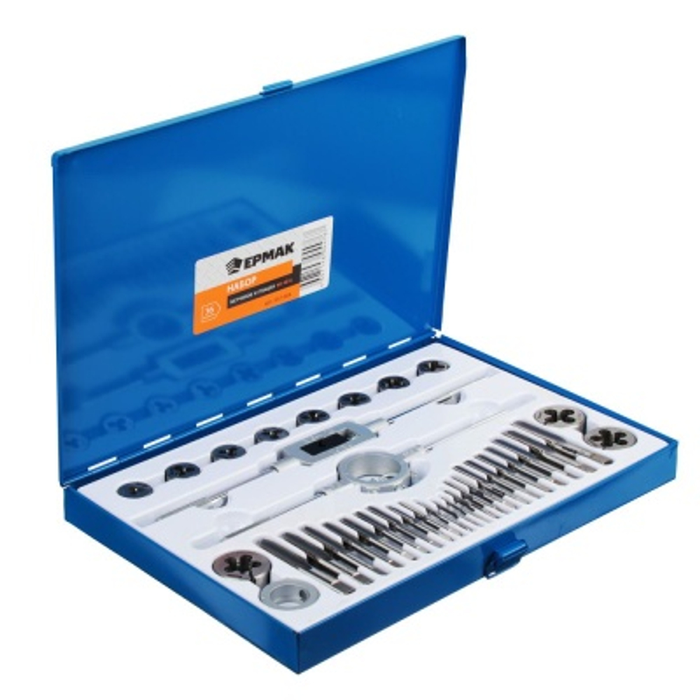 Набор метчиков и плашек 36 предметов ЕРМАК