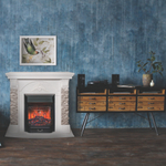 Каминокомплект Real Flame Athena GR WT с очагом Majestic Lux Black (без пульта)