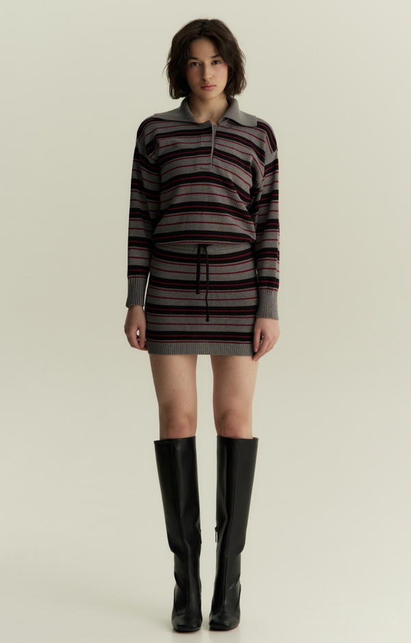 Поло укороченное в полоску 1’1’26