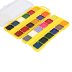 Акварель 24 цвета, без кисти, квадратный кювет, пластик (Каляка-маляка)