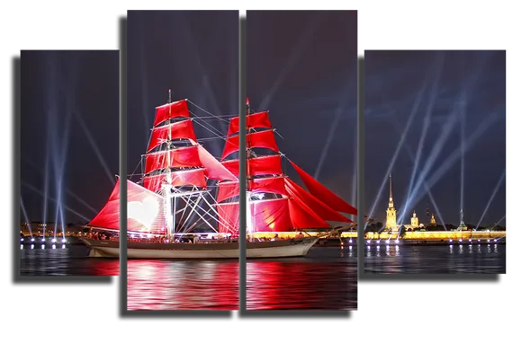 Модульная картина "Алые паруса"