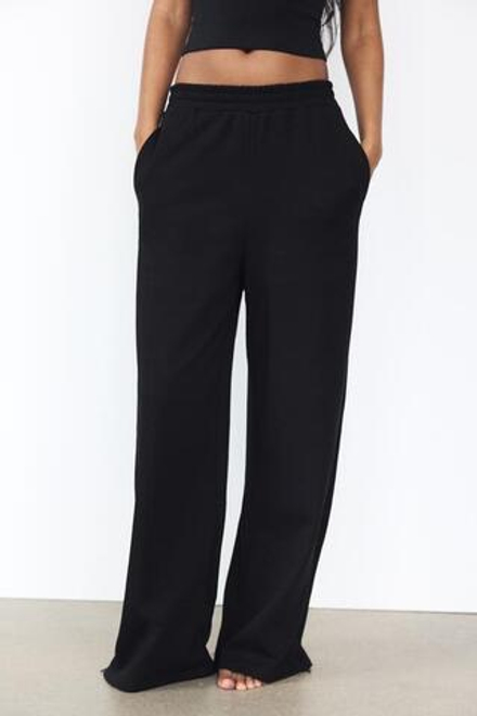 ZARA БРЮКИ-ДЖОГГЕРЫ INTERLOCK, ЧЕРНЫЙ