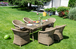 "Эспрессо" обеденная группа плетеная, цвет соломенный