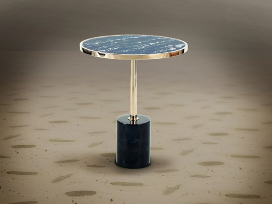 Столик придиванный Dekala Ø46 черный/золотой