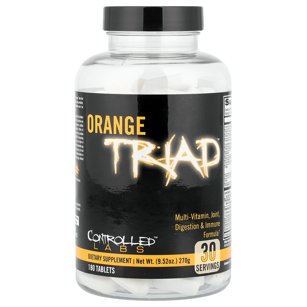 Controlled Labs, Orange Triad™, мультивитамины, средство для здоровья суставов, пищеварения и иммунитета, 180 таблеток