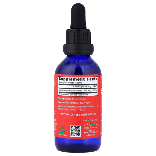Eidon Ionic Minerals, йод, жидкий концентрат, 60 мл (2 жидк. унции)