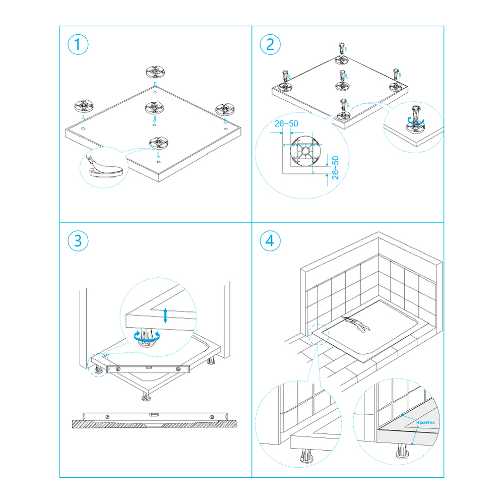 Ножки для поддона RGW N-01 (10)