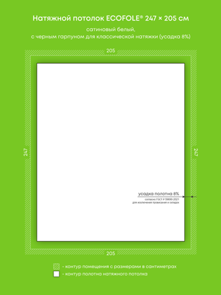 Натяжные потолки 5.1 м2, 12.3 м2