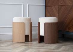 Пуф Lagom (молочный, орех)