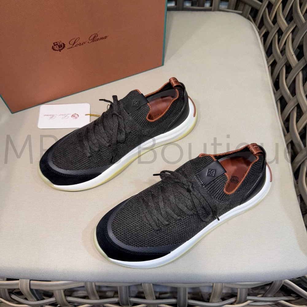 Мужские кроссовки Loro Piana 410 черного цвета