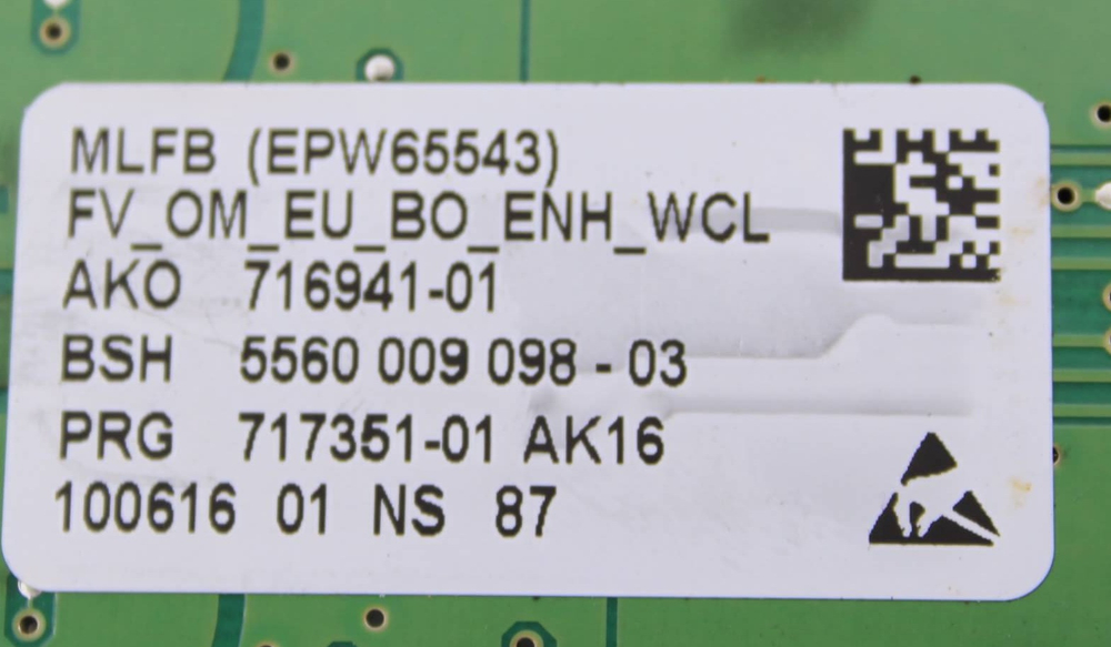 Модуль управления стиральной машины BOSCH 5560 007 291 (EWP65541)
