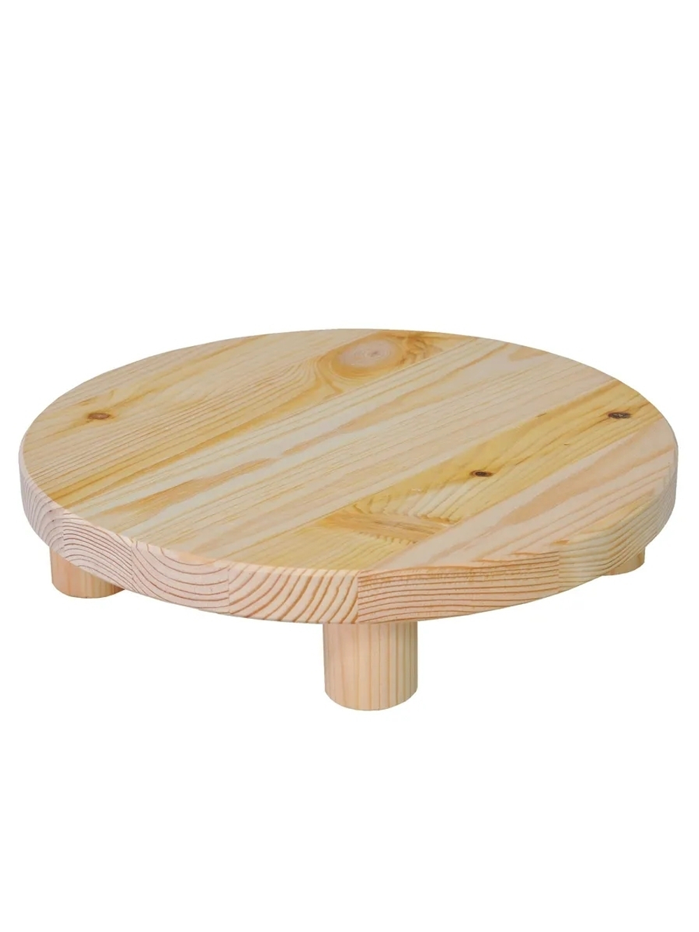 Круглый поднос из массива сосны для сервировки