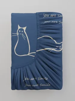 Постельное белье Полисатин Мечта "Котики" евро Наволочка 50х70 см 2 шт Простынь на резинке 180x200 см Пододеяльник 200x215 см