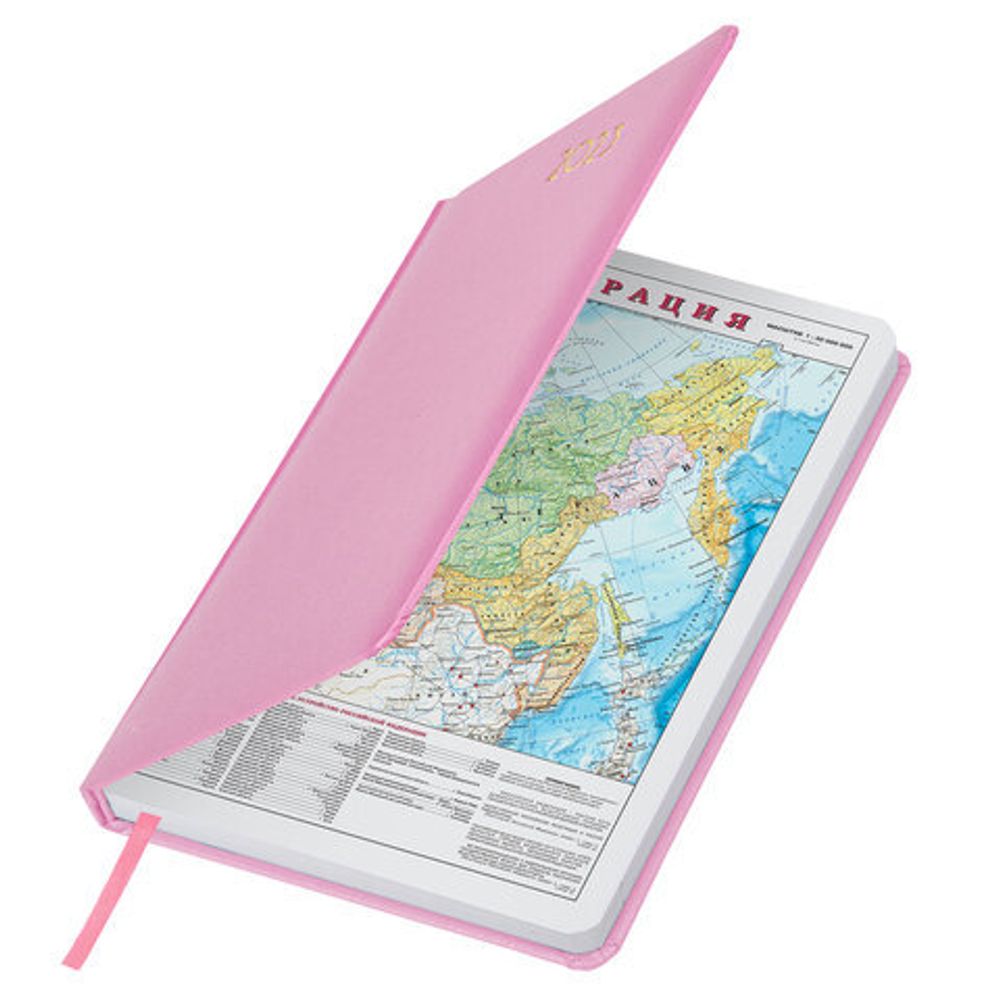 Ежедневник датированный 2023 А5 138x213 мм BRAUBERG "Select", балакрон, розовый, 114061